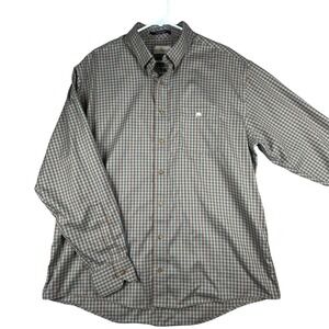 COTTON BROTHERS Mens XL Gingham Check Long Sleeve Button Down Shirt‎ Cotton